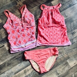 Cabana Life Coral and Pink Swim Set